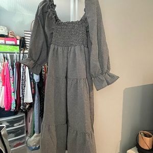 Gingham prairie style dress